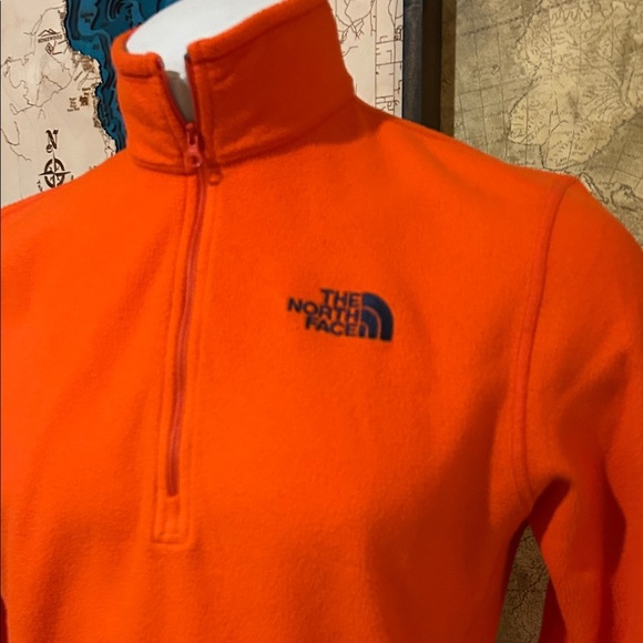 The North Face Vibrant Orange Fleece 1/4 zip Pullover. Men’s small. - Picture 2 of 7